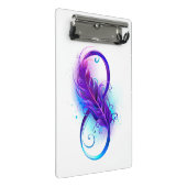 Infinity with Purple Feather Mini Klemmbrett (Schrägansicht)