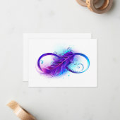 Infinity with Purple Feather Mitteilungskarte (Vorderseite/Rückseite Beispiel)
