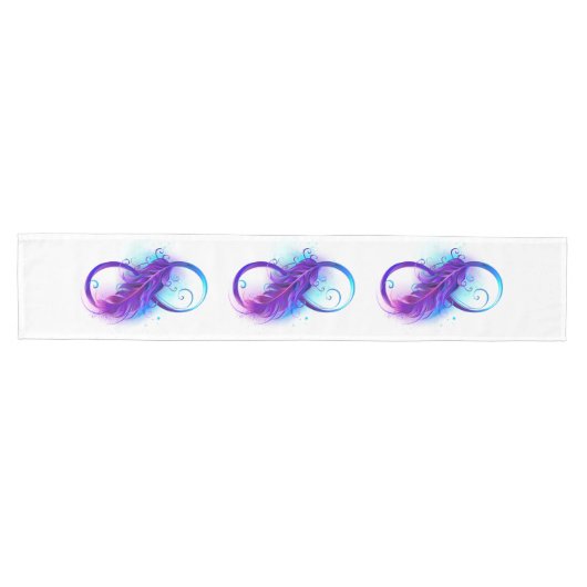 Infinity with Purple Feather Mittelgroßer Tischläufer (Horizontal)