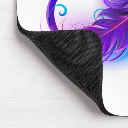 Infinity with Purple Feather Mousepad (Ecke)