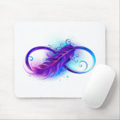 Infinity with Purple Feather Mousepad (Mit Mouse)