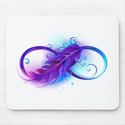 Infinity with Purple Feather Mousepad (Vorne)