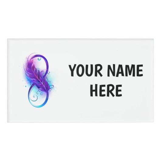 Infinity with Purple Feather Namenschild (Vorderseite)