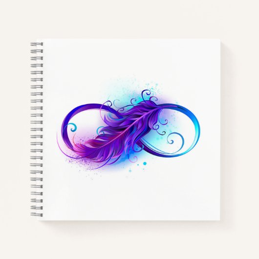 Infinity with Purple Feather Notizblock (Vorderseite)