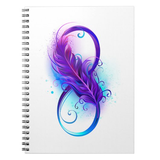 Infinity with Purple Feather Notizblock (Vorderseite)