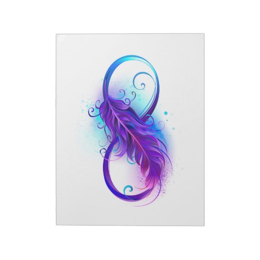 Infinity with Purple Feather Notizblock (Rotiert)