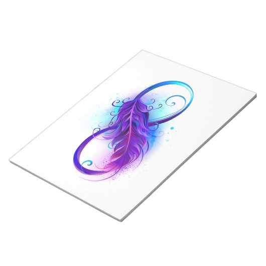 Infinity with Purple Feather Notizblock (angewinkelt)