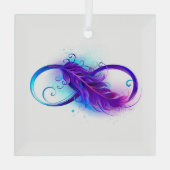 Infinity with Purple Feather Ornament Aus Glas (Rückseite)
