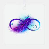 Infinity with Purple Feather Ornament Aus Metall (Vorderseite)