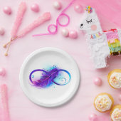 Infinity with Purple Feather Pappteller (Party)