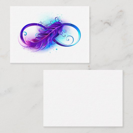 Infinity with Purple Feather Platzkarte (Vorne/Hinten)