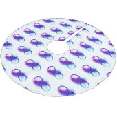 Infinity with Purple Feather Polyester Weihnachtsbaumdecke (Schrägansicht)