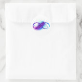 Infinity with Purple Feather Runder Aufkleber (Tasche)