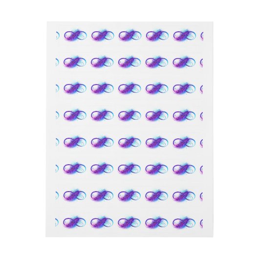 Infinity with Purple Feather Rundum-Adressaufkleber (Bogen)
