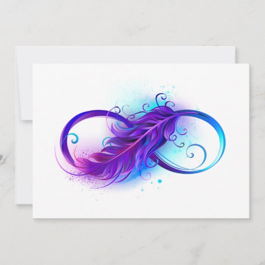 Infinity with Purple Feather Save The Date (Vorderseite)