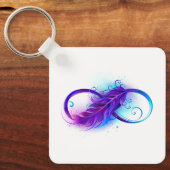 Infinity with Purple Feather Schlüsselanhänger (Vorderseite)