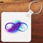 Infinity with Purple Feather Schlüsselanhänger (Rückseite)