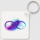 Infinity with Purple Feather Schlüsselanhänger (Rückseite)
