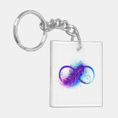 Infinity with Purple Feather Schlüsselanhänger (Vorderseite links)