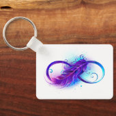 Infinity with Purple Feather Schlüsselanhänger (Rückseite)