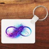 Infinity with Purple Feather Schlüsselanhänger (Vorderseite)