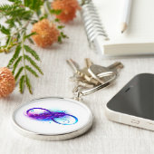 Infinity with Purple Feather Schlüsselanhänger (Seite)