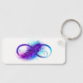 Infinity with Purple Feather Schlüsselanhänger (Vorderseite)