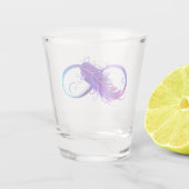 Infinity with Purple Feather Schnapsglas (Rückseite)