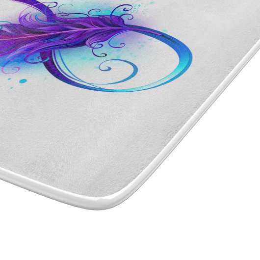 Infinity with Purple Feather Schneidebrett (Ecke)