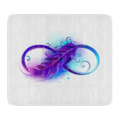 Infinity with Purple Feather Schneidebrett (Vorderseite)
