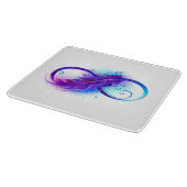 Infinity with Purple Feather Schneidebrett (Ecke)