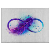 Infinity with Purple Feather Schneidebrett (Vorderseite)