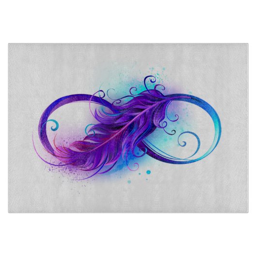 Infinity with Purple Feather Schneidebrett (Vorderseite)