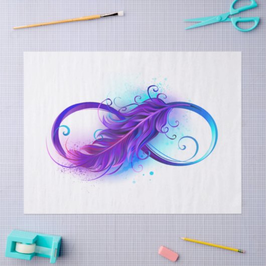 Infinity with Purple Feather Seidenpapier (Basteln)