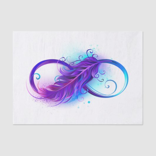 Infinity with Purple Feather Seidenpapier (Vorderseite)