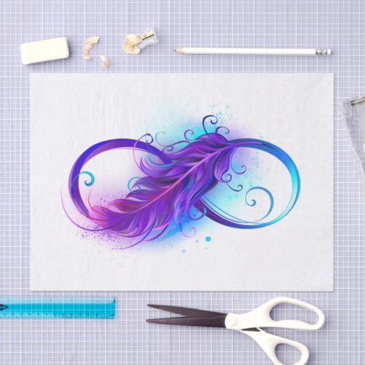 Infinity with Purple Feather Seidenpapier (Handwerk)