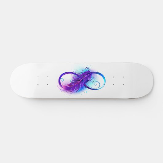 Infinity with Purple Feather Skateboard (Horizontal)