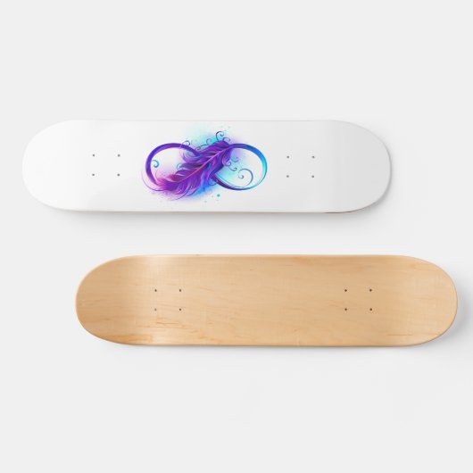 Infinity with Purple Feather Skateboard (Horizontal)