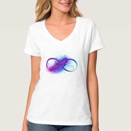 Infinity with Purple Feather T-Shirt (Vorderseite)