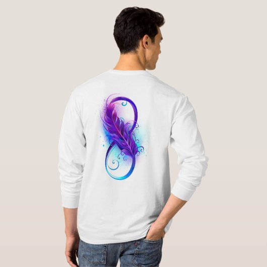 Infinity with Purple Feather T-Shirt (Schwarz voll)