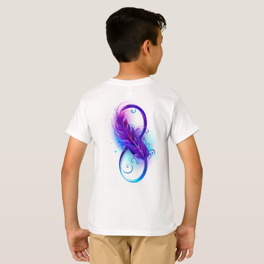 Infinity with Purple Feather T-Shirt (Schwarz voll)