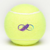 Infinity with Purple Feather Tennisbälle (Rückseite)