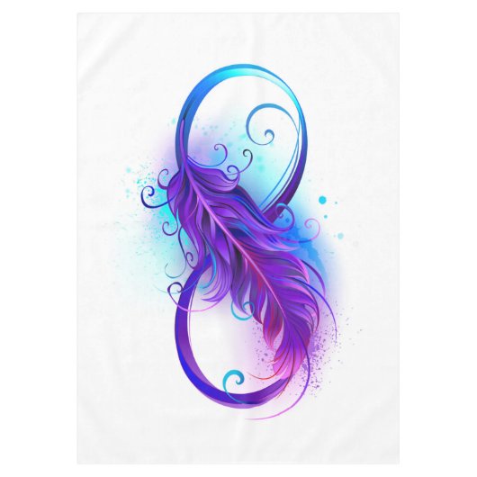 Infinity with Purple Feather Tischdecke (Vorderseite)