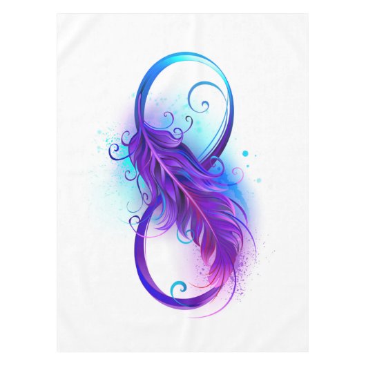 Infinity with Purple Feather Tischdecke (Vorderseite)