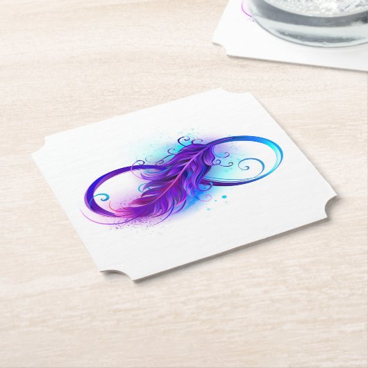 Infinity with Purple Feather Untersetzer (angewinkelt)