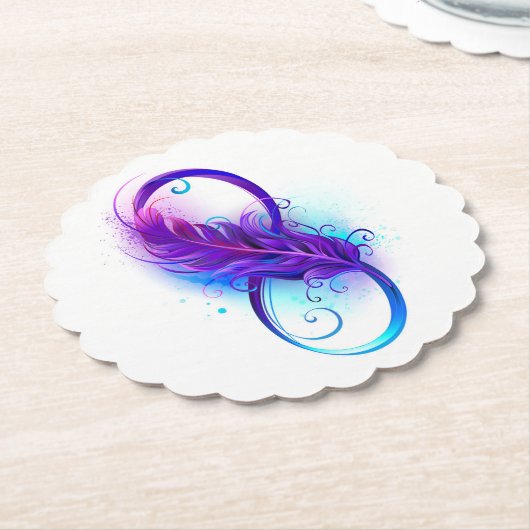 Infinity with Purple Feather Untersetzer (angewinkelt)