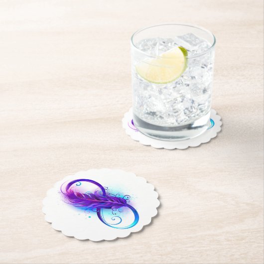 Infinity with Purple Feather Untersetzer (Vor Ort)