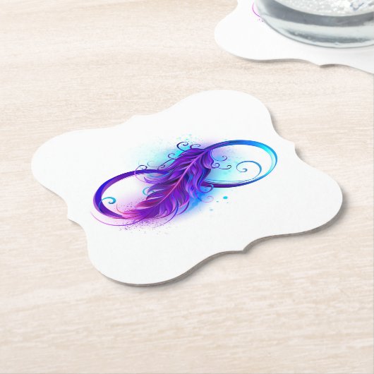 Infinity with Purple Feather Untersetzer (angewinkelt)