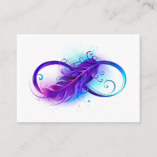 Infinity with Purple Feather Visitenkarte