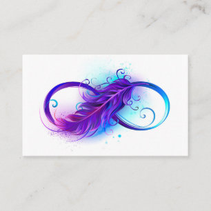 Infinity with Purple Feather Visitenkarte